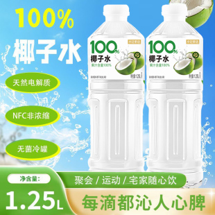 椰子汁饮品整箱自然果香夏季 100%椰子水1.25L大瓶装 买一送一