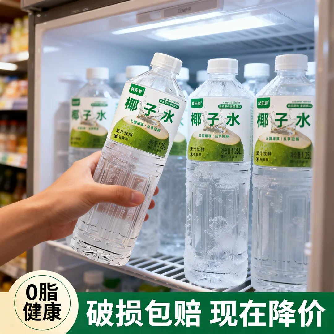 【大容量】椰子水饮料1.25L大瓶装椰子饮品整箱果汁自然夏季解渴