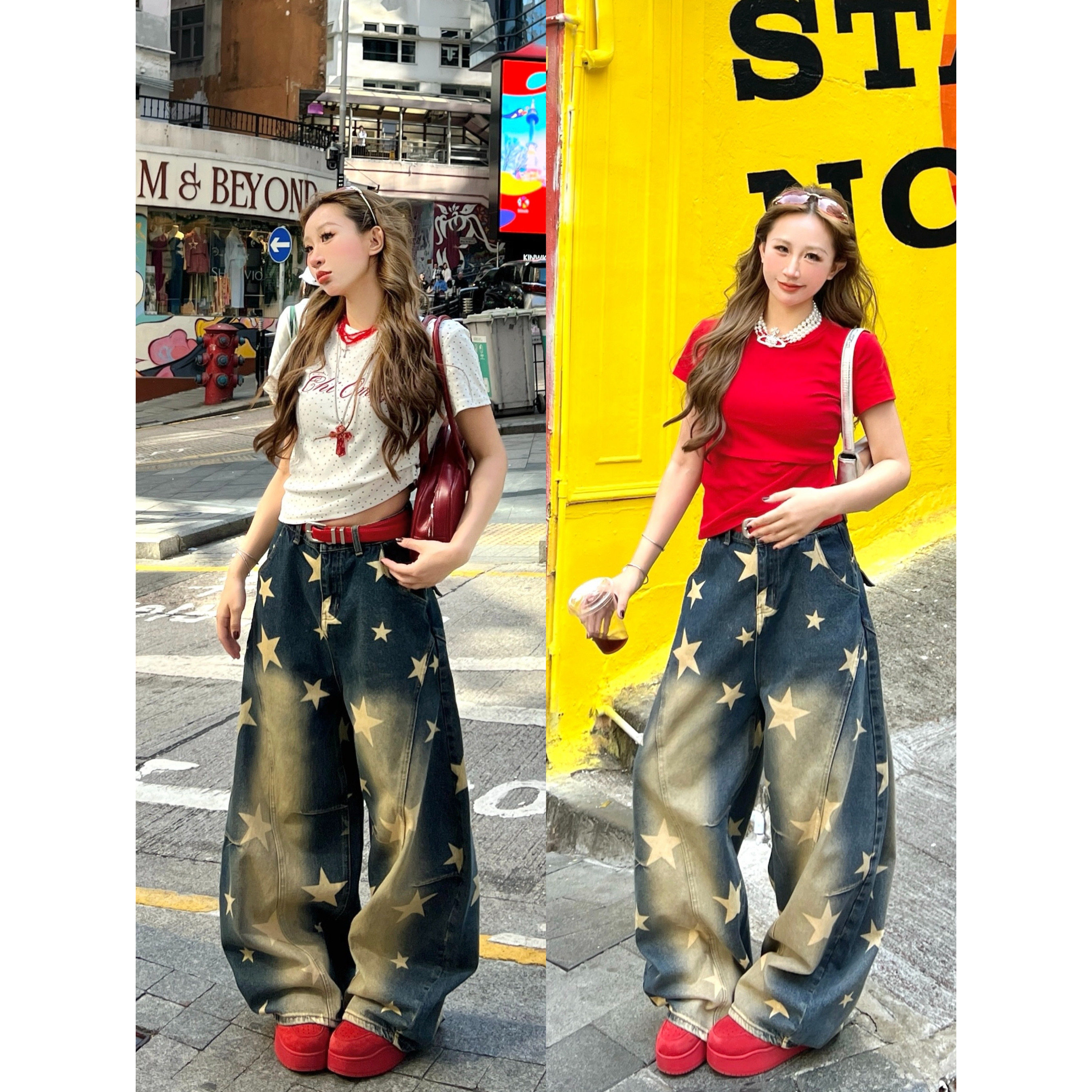 林诗琦NICKIDAILY【破风燃野！原创重工解构设计星星牛仔弯刀长裤,女装/女士精品,牛仔裤,淘宝优惠券,粉丝福利购,淘宝优惠卷