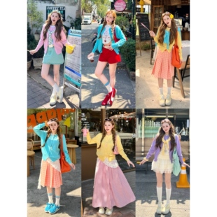 林诗琦NICKIDAILY「多巴胺甜心」四色刺绣针织显瘦上衣开衫 女春夏