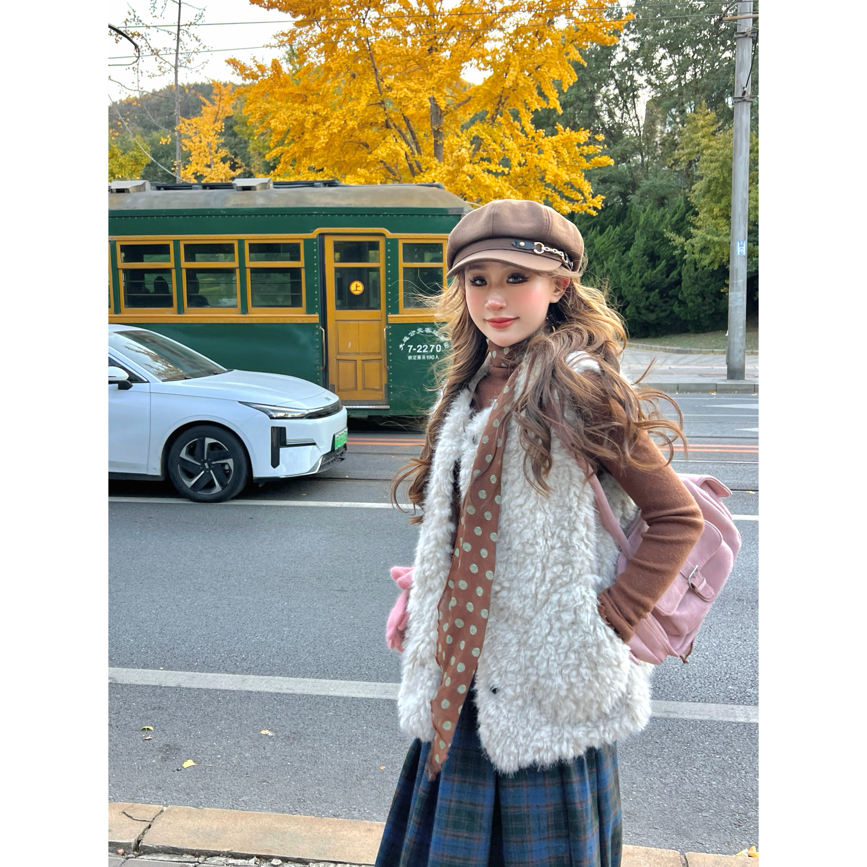 林诗琦NICKIDAILY百搭毛毛小马甲