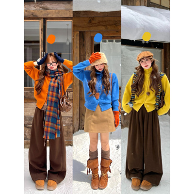 林诗琦NICKIDAILY三色纽扣针织衫