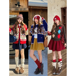 林诗琦NICKIDAILY【银铃来函！纯色百搭松紧腰A字毛呢半身裙短裙