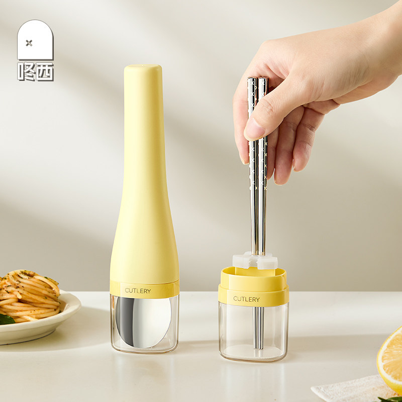 咚西316食品不锈钢筷勺便捷套装