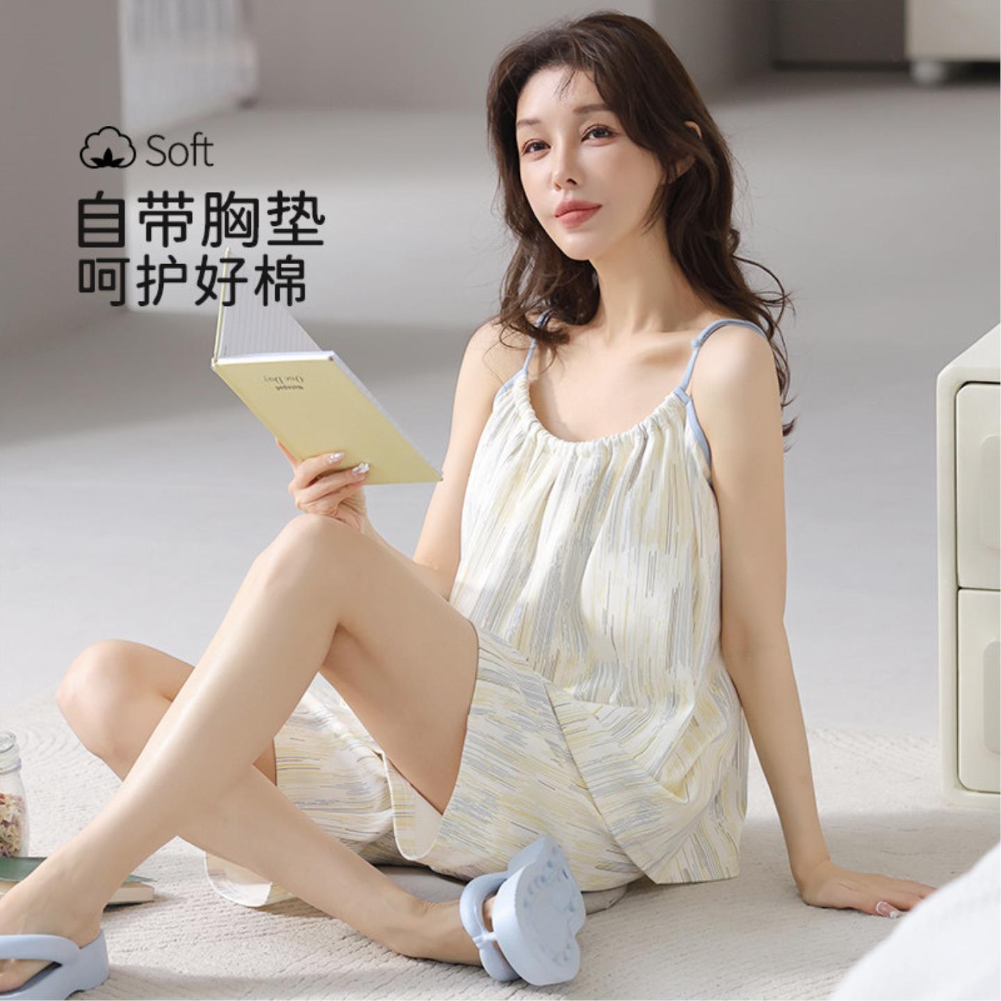 夏装套装睡衣纯棉舒适居家睡衣2026巨好看高端居家服女可出门休闲