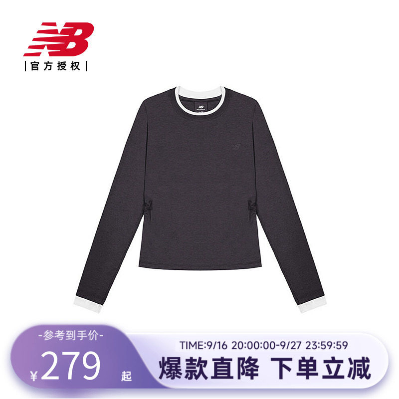 New Balance NB官方正品26女款百搭休闲圆领长袖T恤WT61G19Z