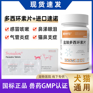 宠物猫咪狗狗盐酸多西环素片速诺感冒药猫鼻支流鼻涕打喷嚏专用