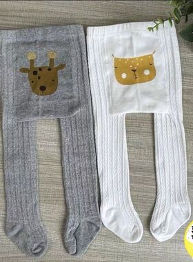 婴儿打底裤薄款大PP男女童连体袜纯棉白色0-1-2岁3宝宝连裤袜春秋