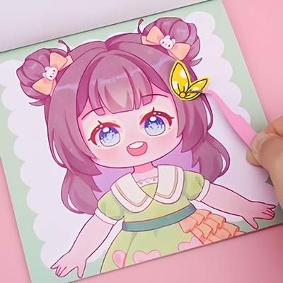 公主换装贴纸书玩具贴纸女孩儿童益智玩具3到6岁美丽少女化妆安静书贴贴换妆粘贴女童手账贴画手帐贴纸本