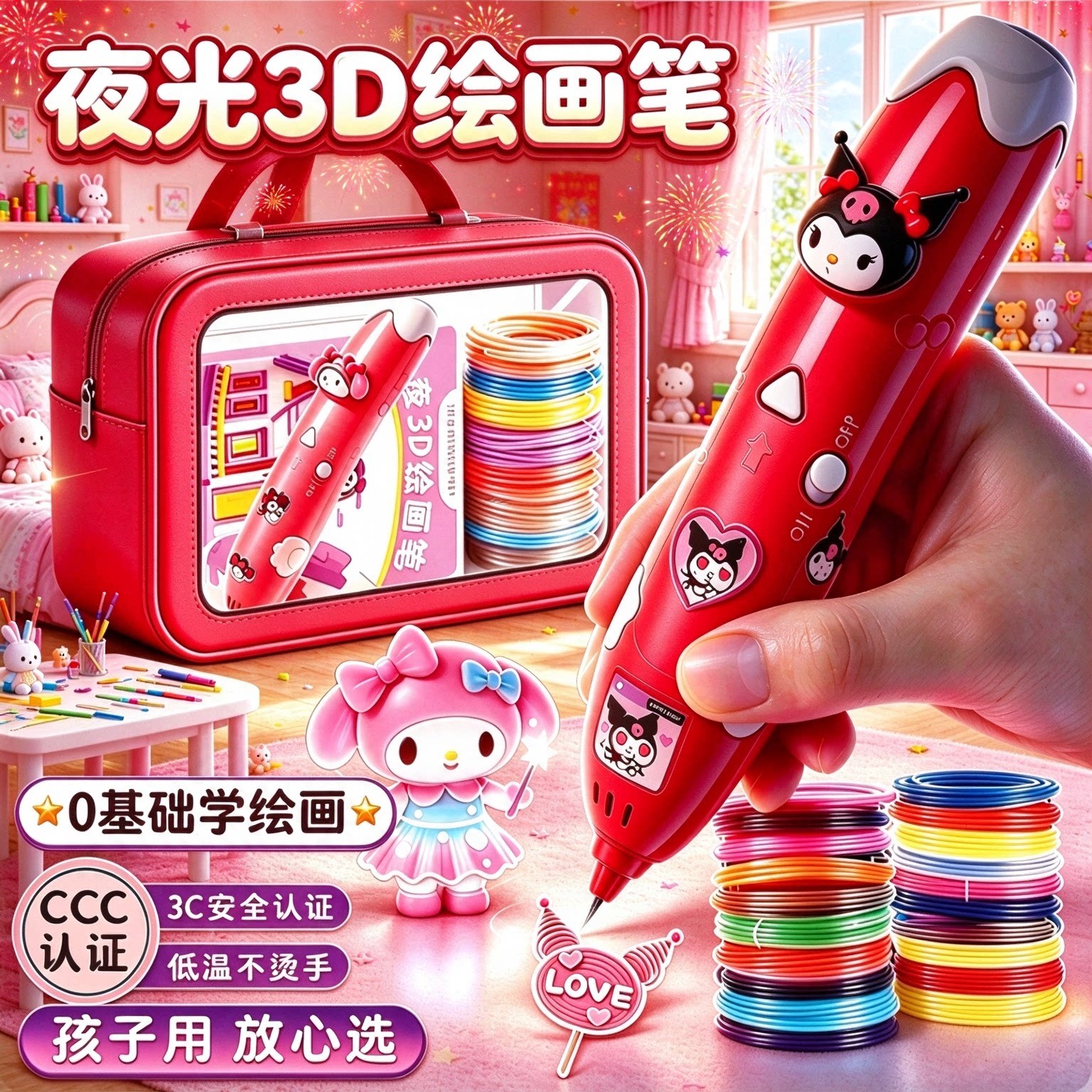 3D打印笔DIY益智套装女孩礼物
