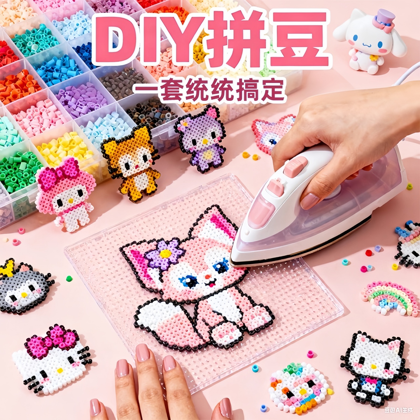 儿童玩具女孩子的生日礼物十岁10女童8小学生网红拼豆以上手工diy