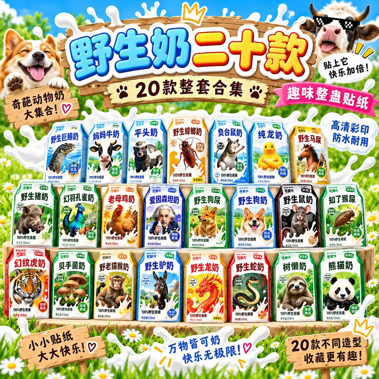 粤西特供野生狗奶创意贴纸