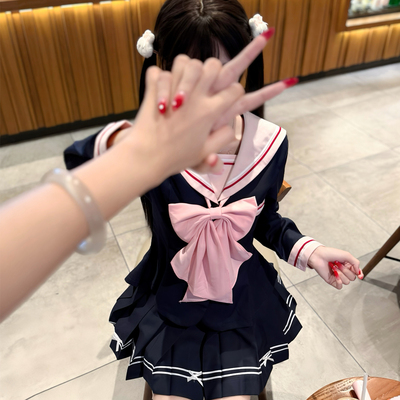 妙也可长袖水手服蓬蓬裙JK制服装