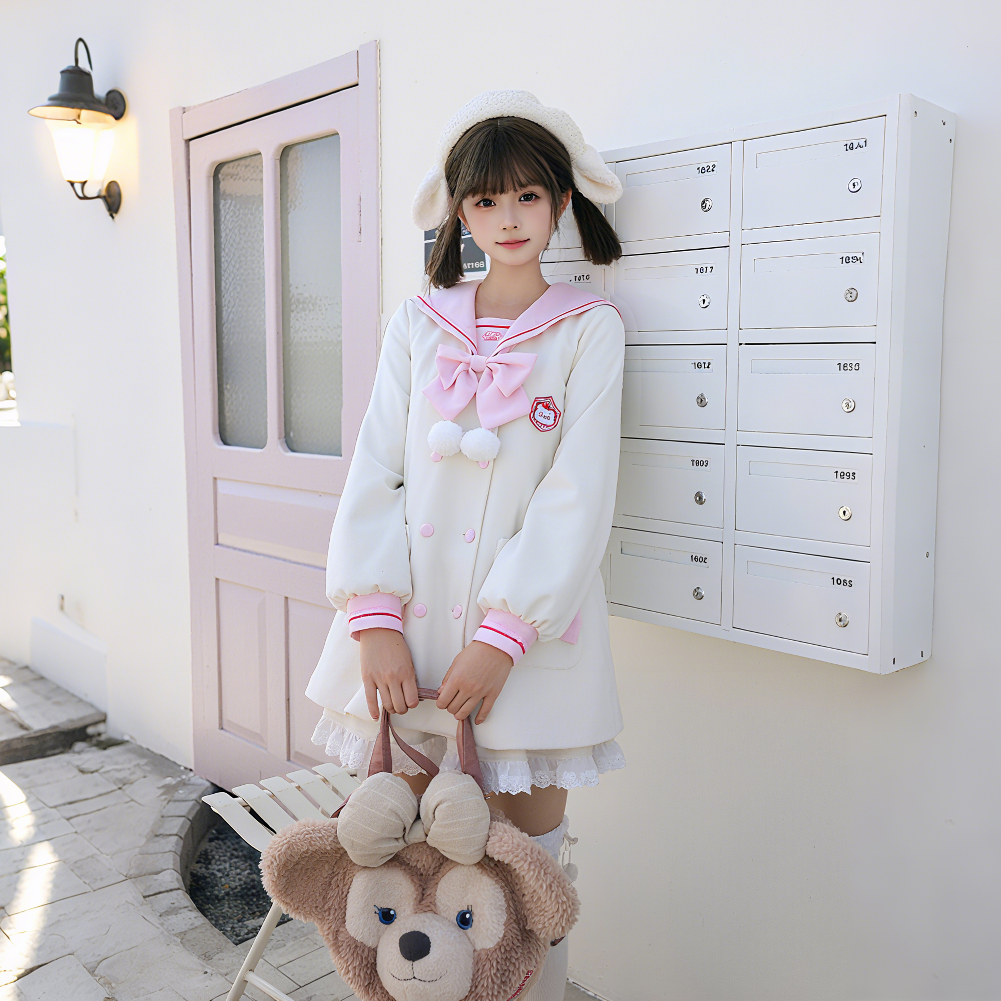 妙也可原创jk制服套装秋冬大衣