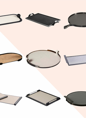 皮革托盘摆件客厅置物收纳盘装饰