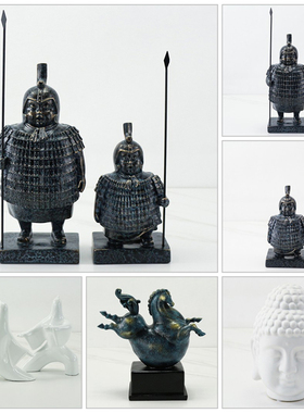 兵马俑摆件新中式客厅电视柜饰品