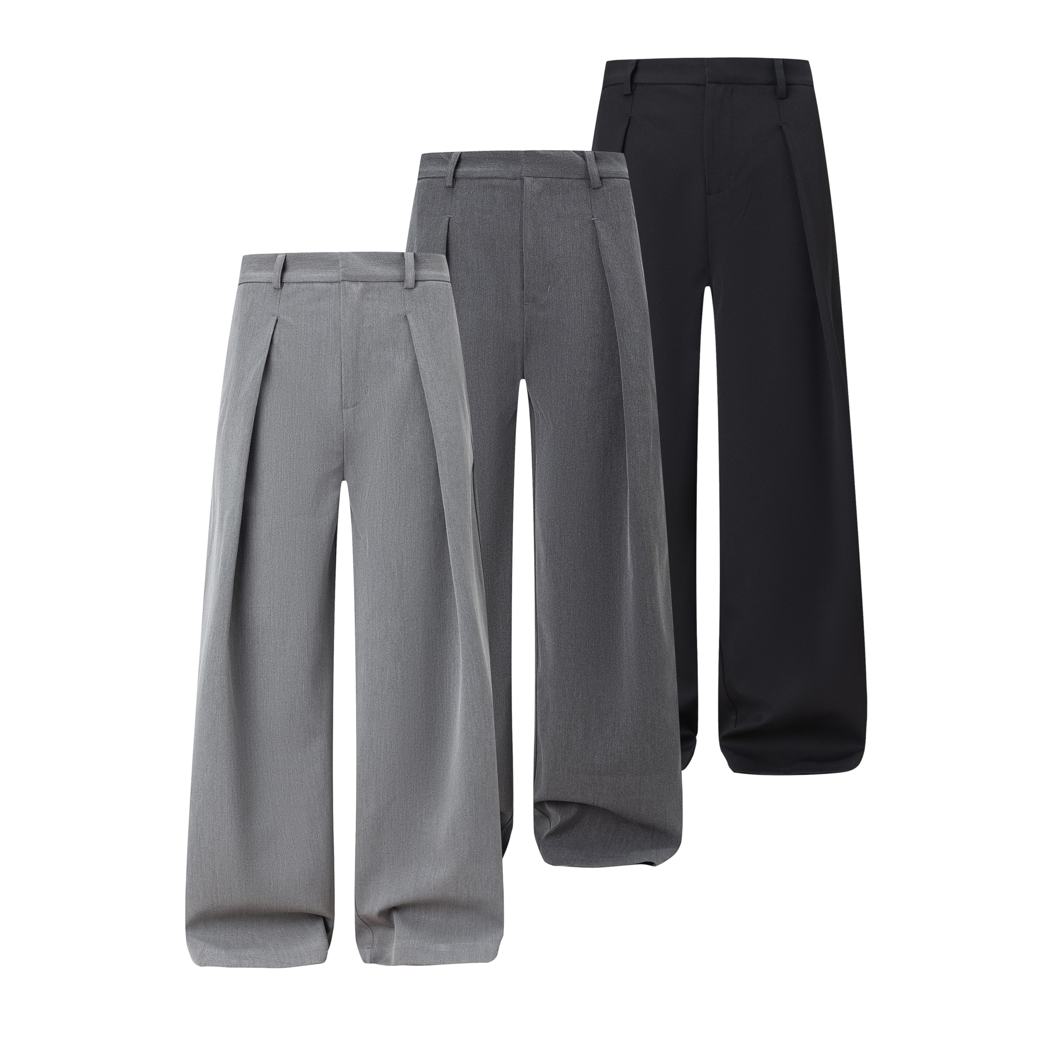 DERT「意式双褶」A字西裤