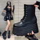 短靴松糕鞋 漫展cos增高鞋 20cm马丁靴小个子男女演唱会站坑大码