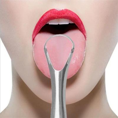 Portable Tongue Cleaner Tongue Scraper Reusable Stainless