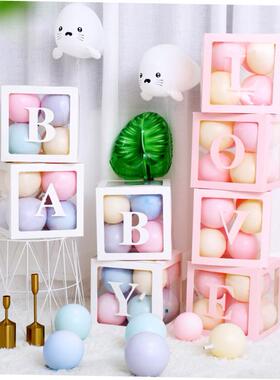 Baby Shower Decorations Boy Girl 30cm Transparent Box First