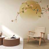 古风花鸟新中式 电视背景墙壁纸客厅卧室墙布饭店墙纸壁画中国风