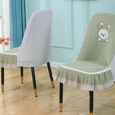 轻奢弧形椅子套罩餐桌椅套坐垫靠背一体垫四季通用半圆椅垫凳子套