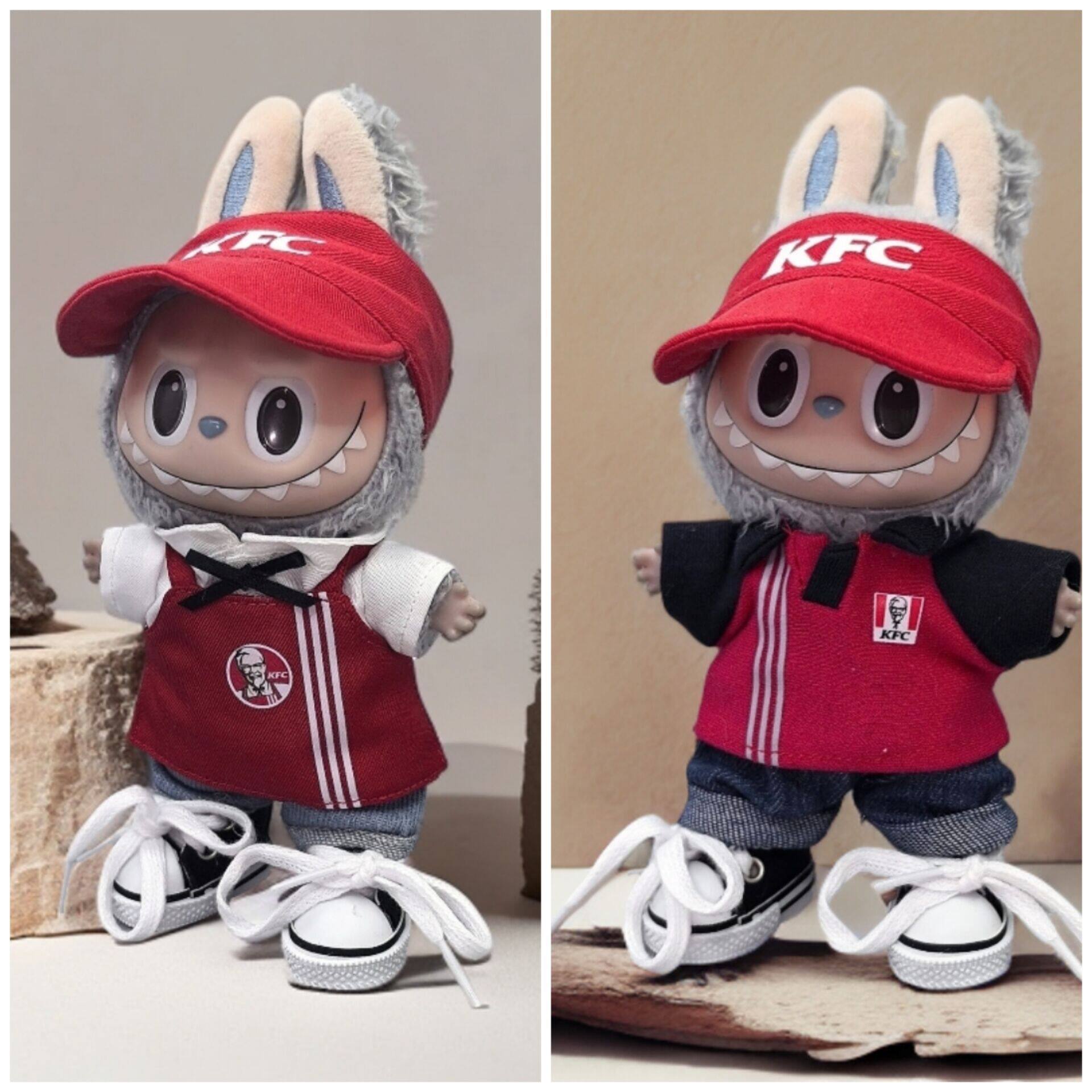 一二三代labubu娃衣肯德基工作服套装拉布布衣服坐坐派对着换装