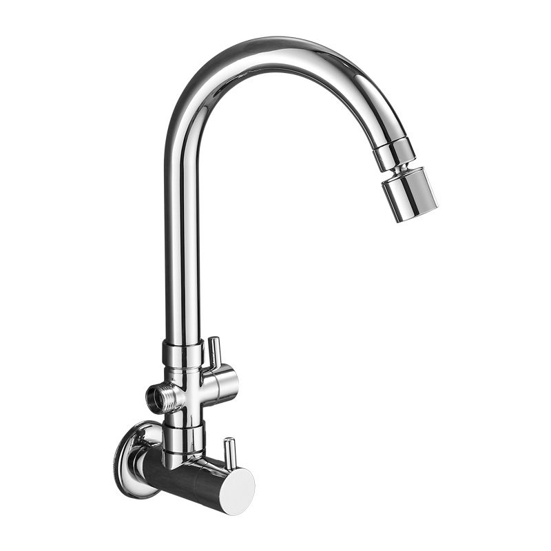 入墙式厨房单冷水龙头一进二出接