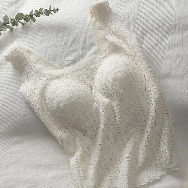 秋冬bi备~法式蕾丝方领磨毛吊带