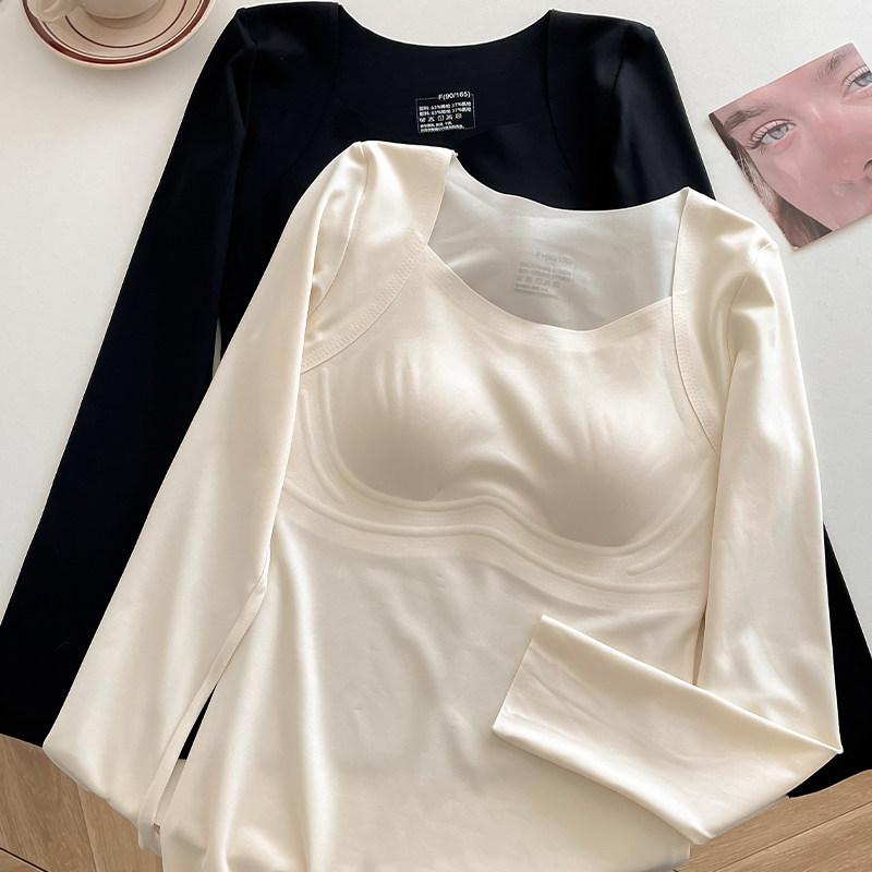 无痕奶皮发热美肤肌底衣保暖大胸内衣女带胸垫免穿文胸打底长袖女,女士内衣/男士内衣/家居服,保暖背心,淘宝优惠券,粉丝福利购,淘宝优惠卷