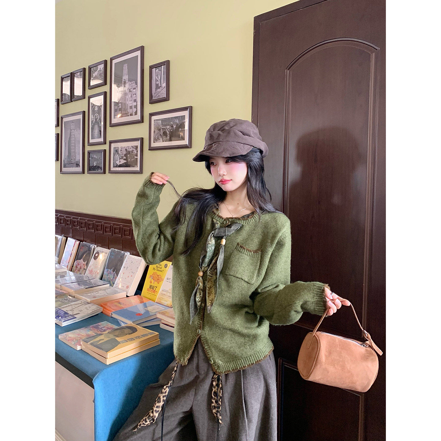 小仙倪子圆领针织衫女初冬丝带领设计单排扣开衫休闲保暖外套上衣,个性定制/设计服务/DIY,棉服工装,淘宝优惠券,粉丝福利购,淘宝优惠卷