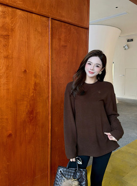 君君junjun【星球T】高级感气质加绒长袖T恤女冬宽松显瘦磨毛上衣