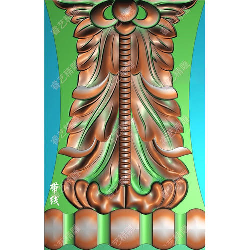 欧式罗马柱头洋花贴花木雕石雕精雕图JDP灰度图BMP浮雕图35