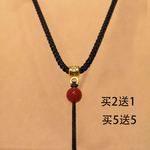 吊坠挂绳手工编织玉佛平安项链