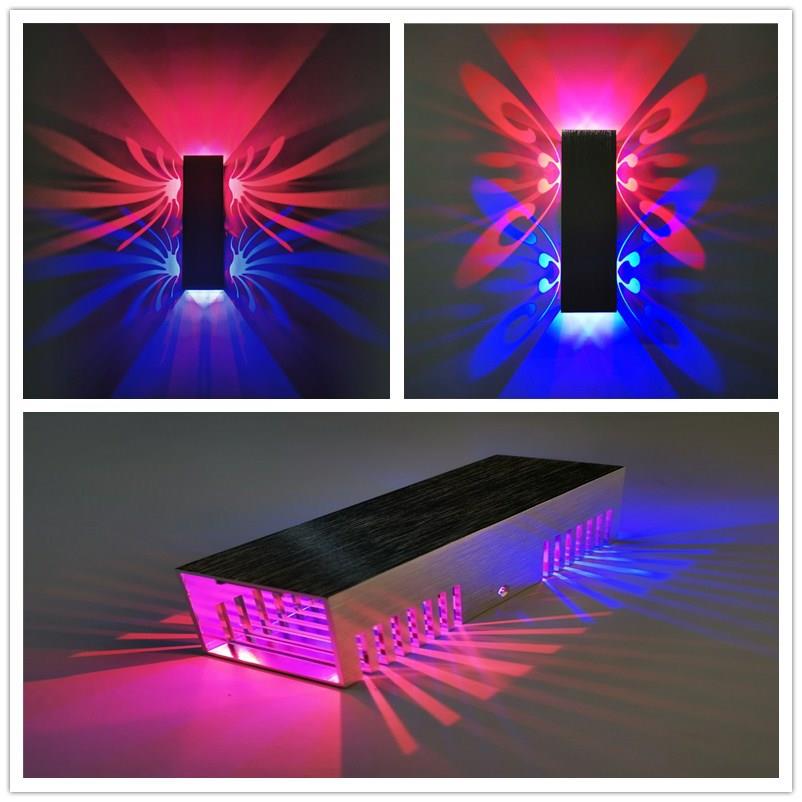 led双头蝴蝶壁灯长方形室内背景墙装饰灯走廊灯过道灯光效灯2w6w