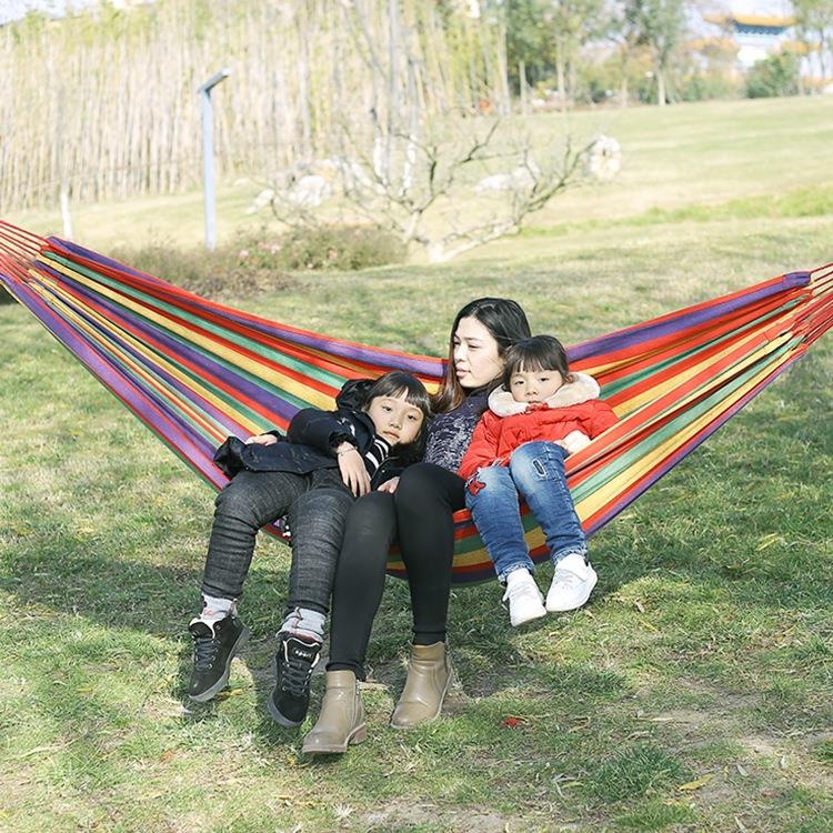 双人260*150户外防侧翻吊床秋千吊椅学生室内寝室宿舍加厚帆布床