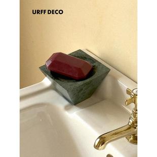 DECO大理石香皂托盘天然石材侘寂风洗手托轻奢收纳桌面置物 URFF