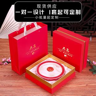 红色雕金红色燕窝包装盒50-250克圆形八角内盒礼品盒纸盒个性定制