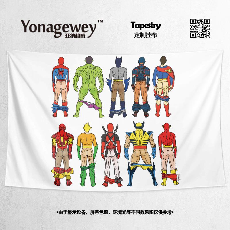 漫威DC超人钢铁侠蝙蝠侠超级英雄漫画周边个性装饰海报背景布挂布