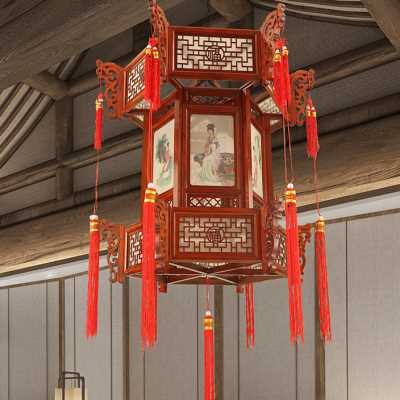 六方形灯笼,灯笼,灯笼折纸_大山谷图库