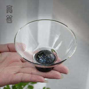 茶盏高端茶杯玻璃品茗杯杯子 星空斗笠杯功夫茶主人杯单杯茶道个性