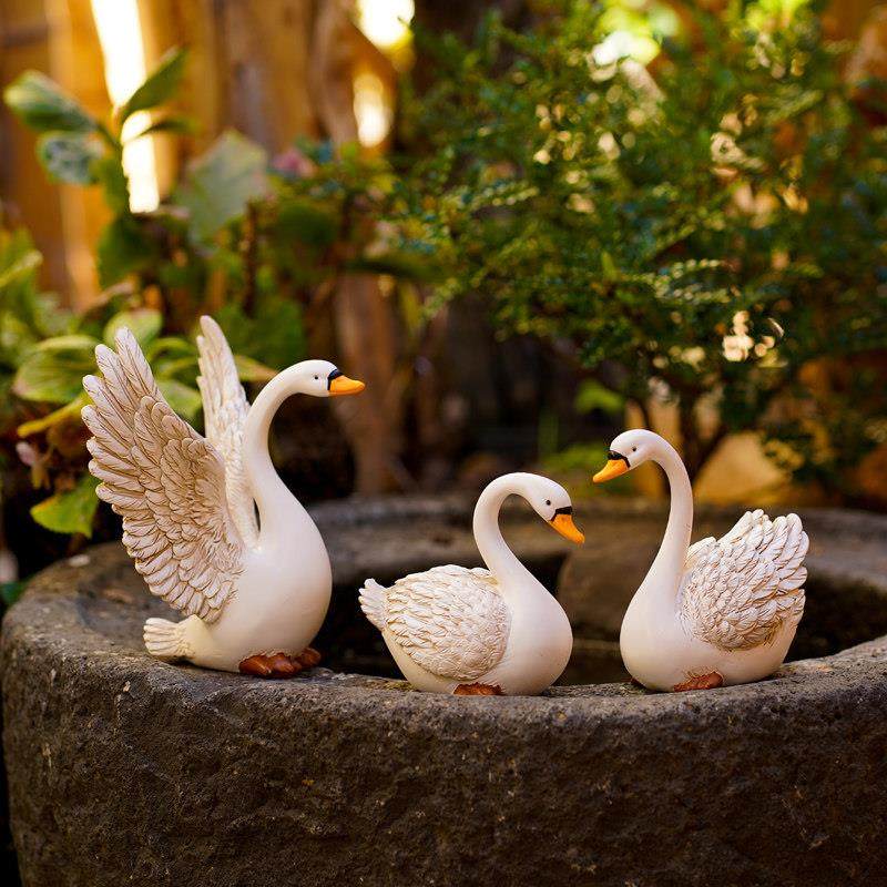 天鹅摆件花园庭院假山流水鱼池造景家居幼儿园民宿布置装饰品礼物,家居饰品,户外/庭院摆件,淘宝优惠券,粉丝福利购,淘宝优惠卷
