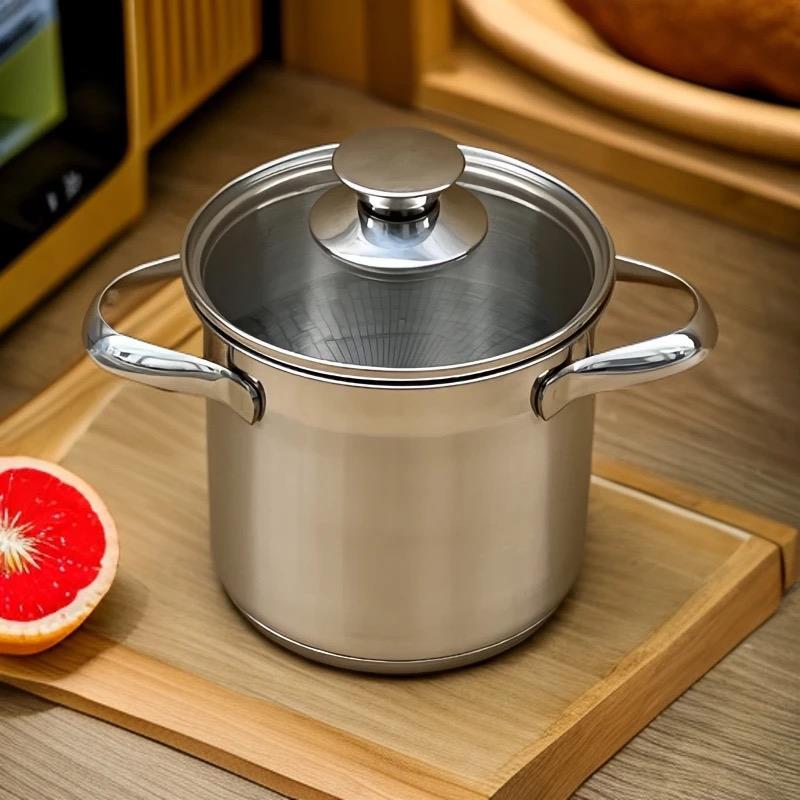 B2 14x13cm不锈钢汤锅加厚家用蒸锅无涂层煮粥奶锅燃气电磁炉专用