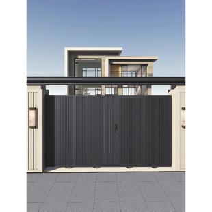 铝合金庭院大门农村自建房铁艺花园院子大门不锈钢电动平移门楼