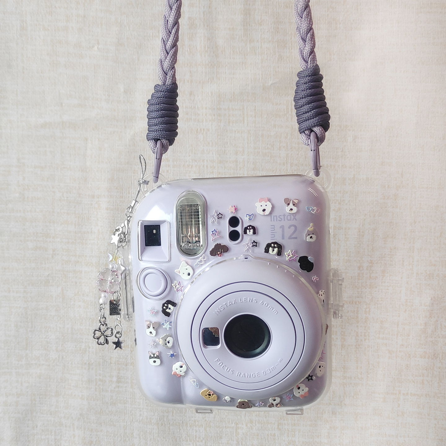 可爱拍立得mini12/11/迷你保护壳挂绳贴纸适用于富士相机保护套