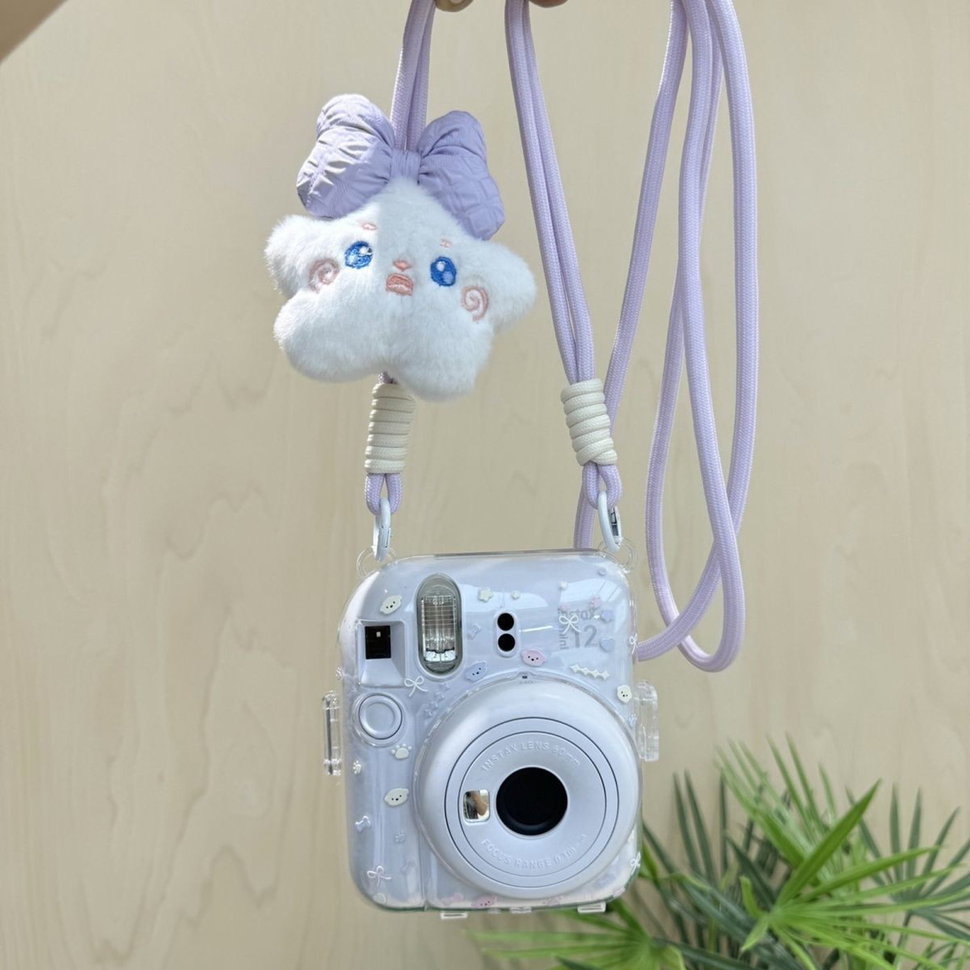 透明拍立得保护壳适用mini12/11富士相机防摔斜挎挂绳蝴蝶结配件