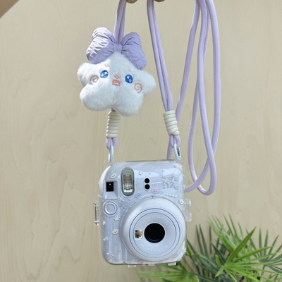 透明拍立得保护壳适用mini12/11富士相机防摔斜挎挂绳蝴蝶结配件