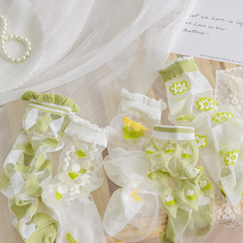 2双装 白绿清新卡丝~我想做朵太阳花,一直向着你的方向微笑