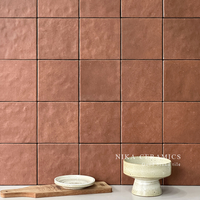 窑变复古红棕色小方砖墙砖地砖