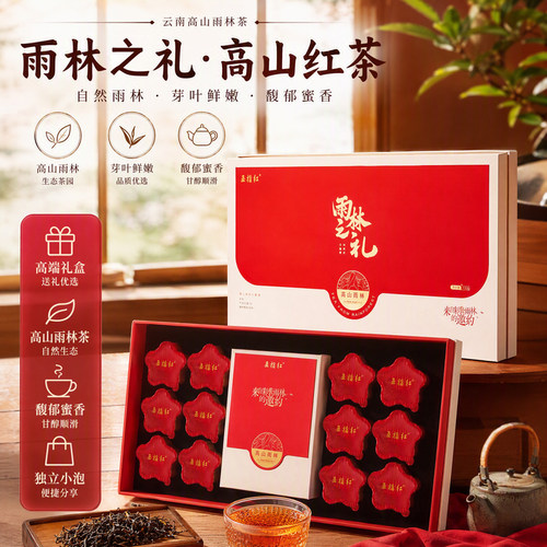 五指山特产高山红茶海南茶叶年货礼盒装东方密境120g